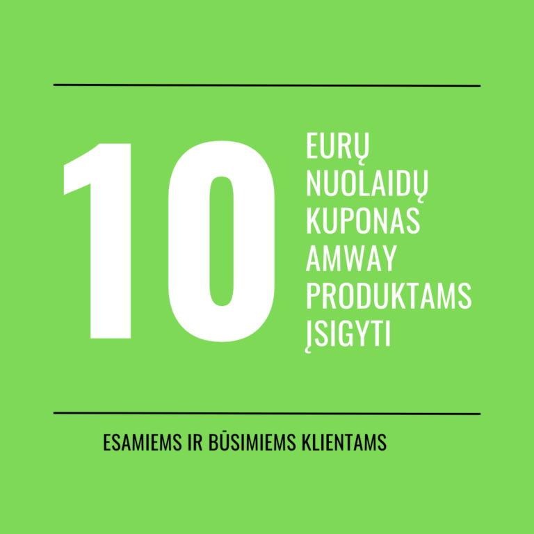 10 euru kuponas AMWAY kainos